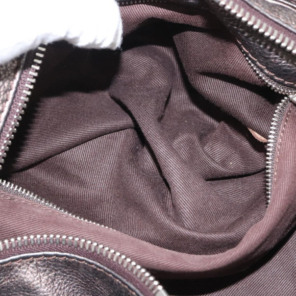 Chloe Paddington Hand Bag Leather Silver Auth BA10765V