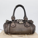 Chloe Paddington Hand Bag Leather Silver Auth BA10765V-27