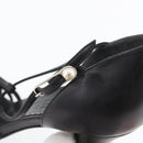 CHANEL Pumps High Heels Leather 35 1/2 Black CC Auth BA10766-31