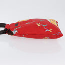 BVLGARI Hand Bag Satin Red Auth BA10772-5