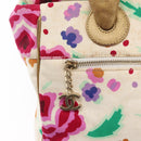 CHANEL Hand Bag Canvas Ivory Gold CC Auth BA10783-17