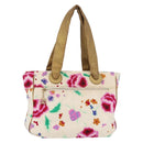 CHANEL Hand Bag Canvas Ivory Gold CC Auth BA10783-13
