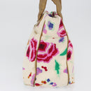 CHANEL Hand Bag Canvas Ivory Gold CC Auth BA10783-3
