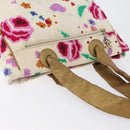 CHANEL Hand Bag Canvas Ivory Gold CC Auth BA10783-6