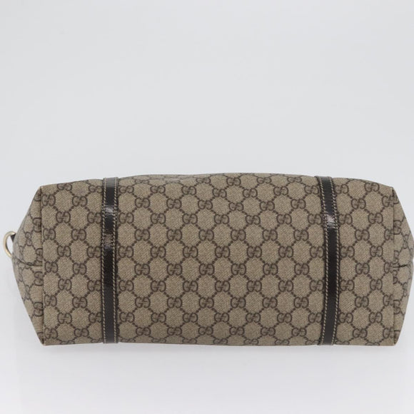 GUCCI GG Supreme Tote Bag PVC Beige Gold 197953 Auth BA10785