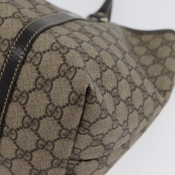 GUCCI GG Supreme Tote Bag PVC Beige Gold 197953 Auth BA10785