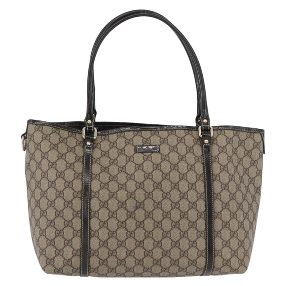 GUCCI GG Supreme Tote Bag PVC Beige Gold 197953 Auth BA10785