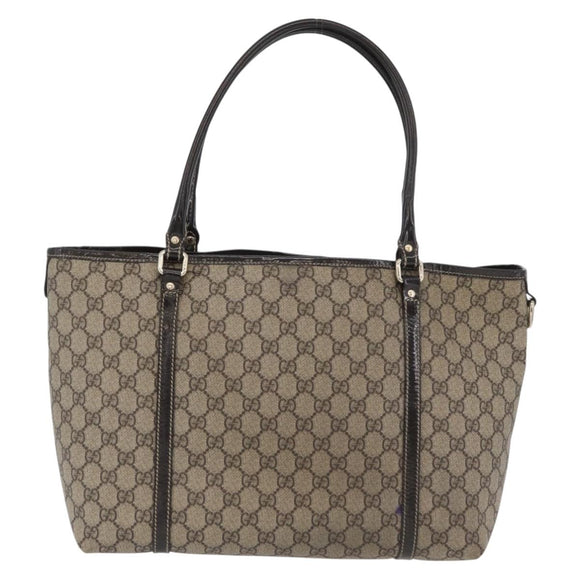 GUCCI GG Supreme Tote Bag PVC Beige Gold 197953 Auth BA10785
