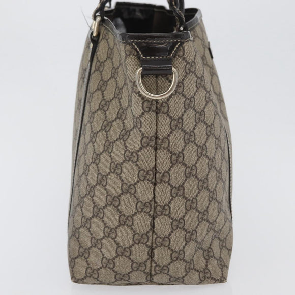 GUCCI GG Supreme Tote Bag PVC Beige Gold 197953 Auth BA10785