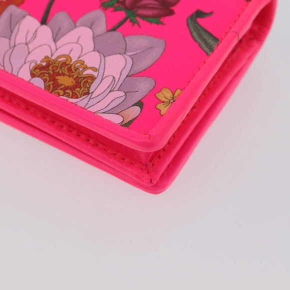 GUCCI Flora Zumi Wallet Leather Pink Gold 0959 536353 Auth BA10787V