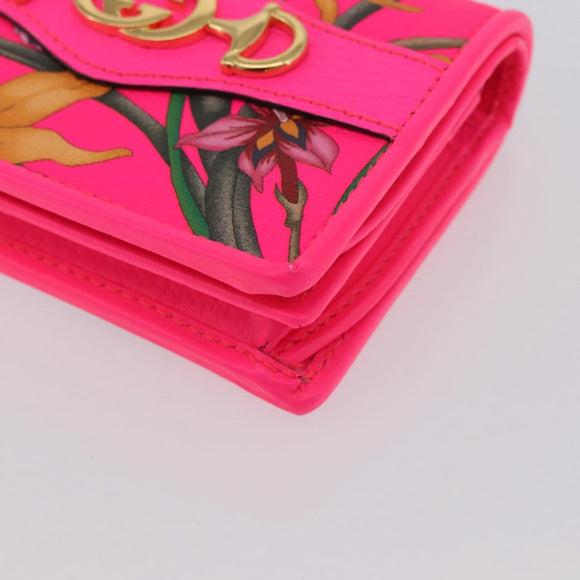 GUCCI Flora Zumi Wallet Leather Pink Gold 0959 536353 Auth BA10787V