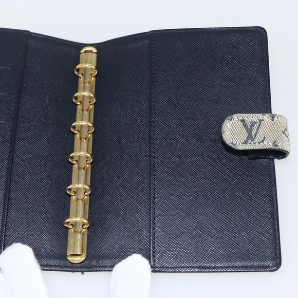 LOUIS VUITTON Monogram Mini Agenda PM Day Planner Cover Blue R20910 Auth BA10790