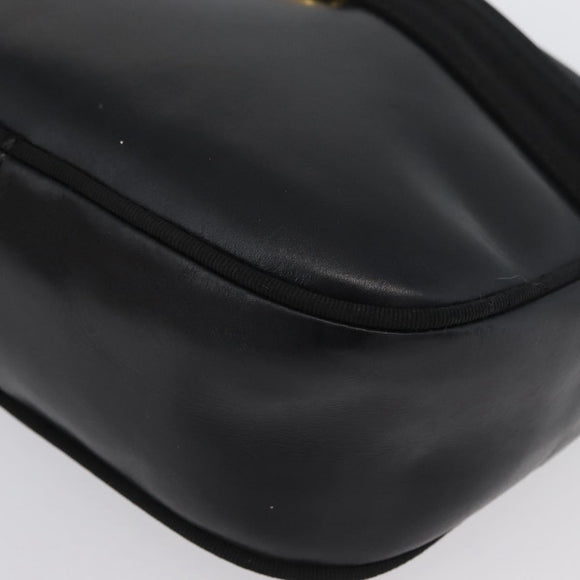 Salvatore Ferragamo Vala Shoulder Bag Leather Black Gold Auth BA10794
