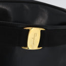 Salvatore Ferragamo Vala Shoulder Bag Leather Black Gold Auth BA10794-9