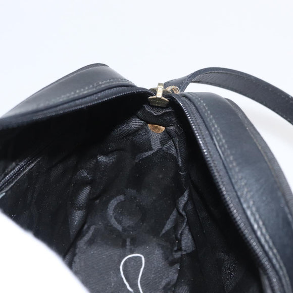 Salvatore Ferragamo Vala Shoulder Bag Leather Black Gold Auth BA10794