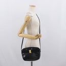 Salvatore Ferragamo Vala Shoulder Bag Leather Black Gold Auth BA10794-22