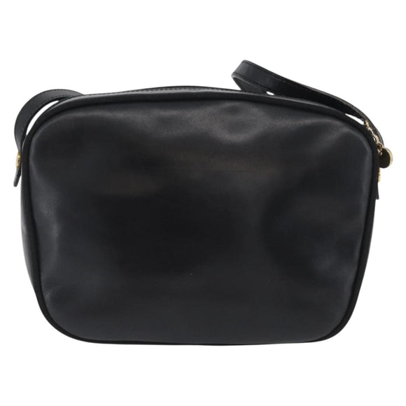 Salvatore Ferragamo Vala Shoulder Bag Leather Black Gold Auth BA10794