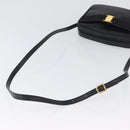Salvatore Ferragamo Vala Shoulder Bag Leather Black Gold Auth BA10794-7