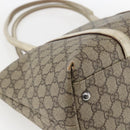 GUCCI GG Supreme Draagtas PVC Beige Zilver 114595 Auth BA10796-14