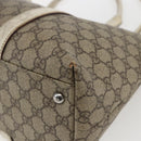 GUCCI GG Supreme Tote Bag PVC Beige Silver 114595 Auth BA10796-15