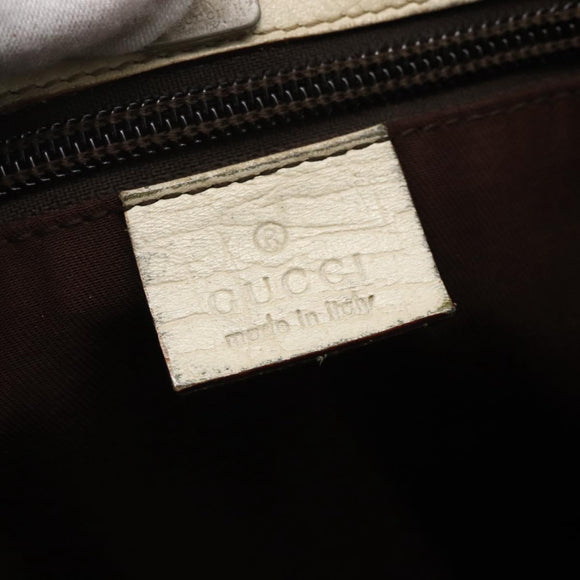 GUCCI GG Supreme Draagtas PVC Beige Zilver 114595 Auth BA10796
