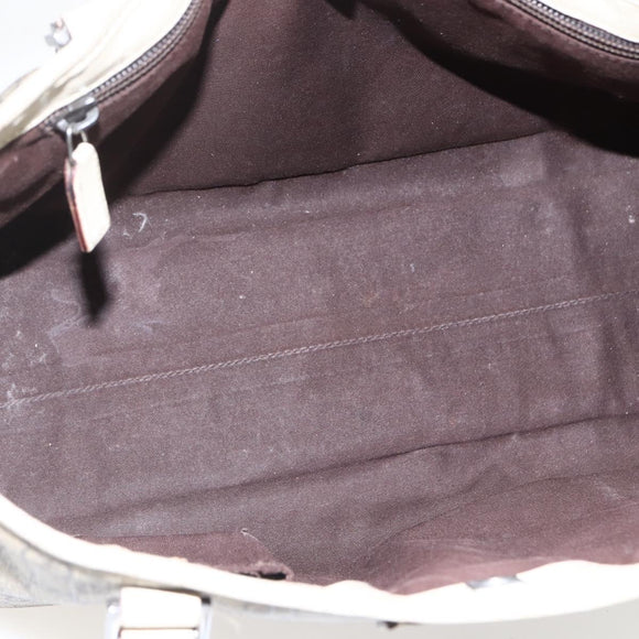 GUCCI GG Supreme Tote Bag PVC Beige Silver 114595 Auth BA10796