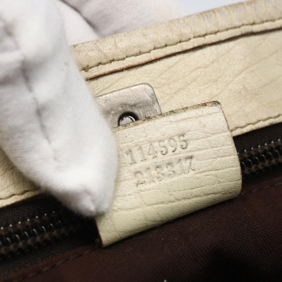 GUCCI GG Supreme Tote Bag PVC Beige Silver 114595 Auth BA10796