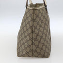 GUCCI GG Supreme Draagtas PVC Beige Zilver 114595 Auth BA10796-3