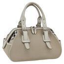 BURBERRY Nova Check Hand Bag Canvas Beige Silver Auth BA10799-1