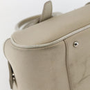 BURBERRY Nova Check Hand Bag Canvas Beige Silver Auth BA10799-11