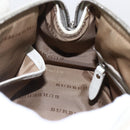 BURBERRY Nova Check Hand Bag Canvas Beige Silver Auth BA10799-18