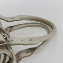 BURBERRY Nova Check Hand Bag Canvas Beige Silver Auth BA10799-8