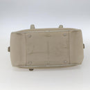 BURBERRY Nova Check Hand Bag Canvas Beige Silver Auth BA10799-9