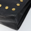 Gianni Versace Shoulder Bag Leather Black Gold Auth BA10801-8