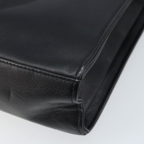 Gianni Versace Shoulder Bag Leather Black Gold Auth BA10801