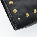 Gianni Versace Shoulder Bag Leather Black Gold Auth BA10801-9