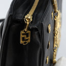 Gianni Versace Shoulder Bag Leather Black Gold Auth BA10801-10