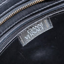 Gianni Versace Shoulder Bag Leather Black Gold Auth BA10801-18