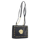 Gianni Versace Shoulder Bag Leather Black Gold Auth BA10801-1