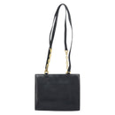 Gianni Versace Shoulder Bag Leather Black Gold Auth BA10801-2