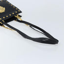 Gianni Versace Shoulder Bag Leather Black Gold Auth BA10801-7