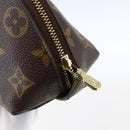 LOUIS VUITTON Monogram Trousse Demi Ronde Cosmetic Pouch M47520 LV Auth BA10802-8