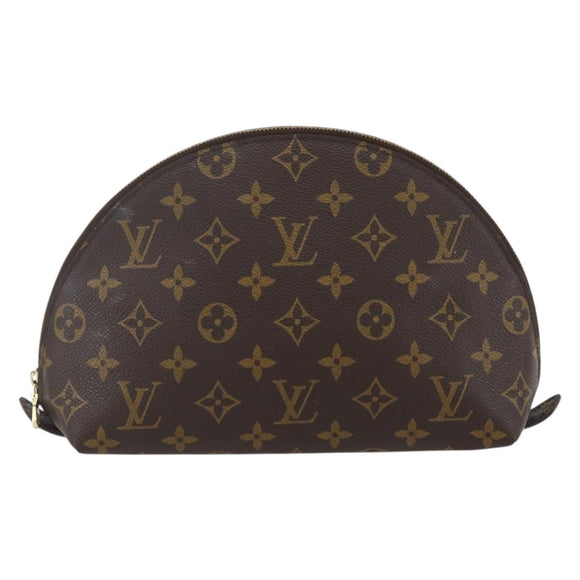 LOUIS VUITTON Monogram Trousse Demi Ronde Cosmetic Pouch M47520 LV Auth BA10802