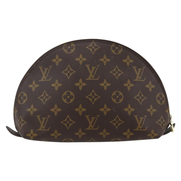 LOUIS VUITTON Monogram Trousse Demi Ronde Cosmetic Pouch M47520 LV Auth BA10802