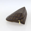 LOUIS VUITTON Monogram Trousse Demi Ronde Cosmetic Pouch M47520 LV Auth BA10802-3