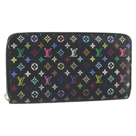 LOUIS VUITTON Monogram Multicolor Zippy Long Wallet Black M60243 LV Auth BA10806
