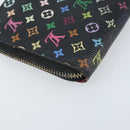 LOUIS VUITTON Monogram Multicolor Zippy Long Wallet Black M60243 LV Auth BA10806-16