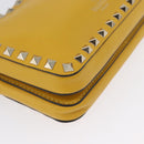Gianni Versace Rock Studs Shoulder Bag Leather Yellow Gold Auth BA10807-9