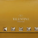 Gianni Versace Rock Studs Shoulder Bag Leather Yellow Gold Auth BA10807-17