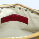 Gianni Versace Rock Studs Shoulder Bag Leather Yellow Gold Auth BA10807-18